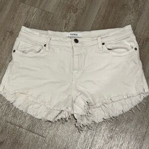 NEW Pistola White Cut Off Short Shorts With Raw Hem Size 30 / 10 US Retails $138